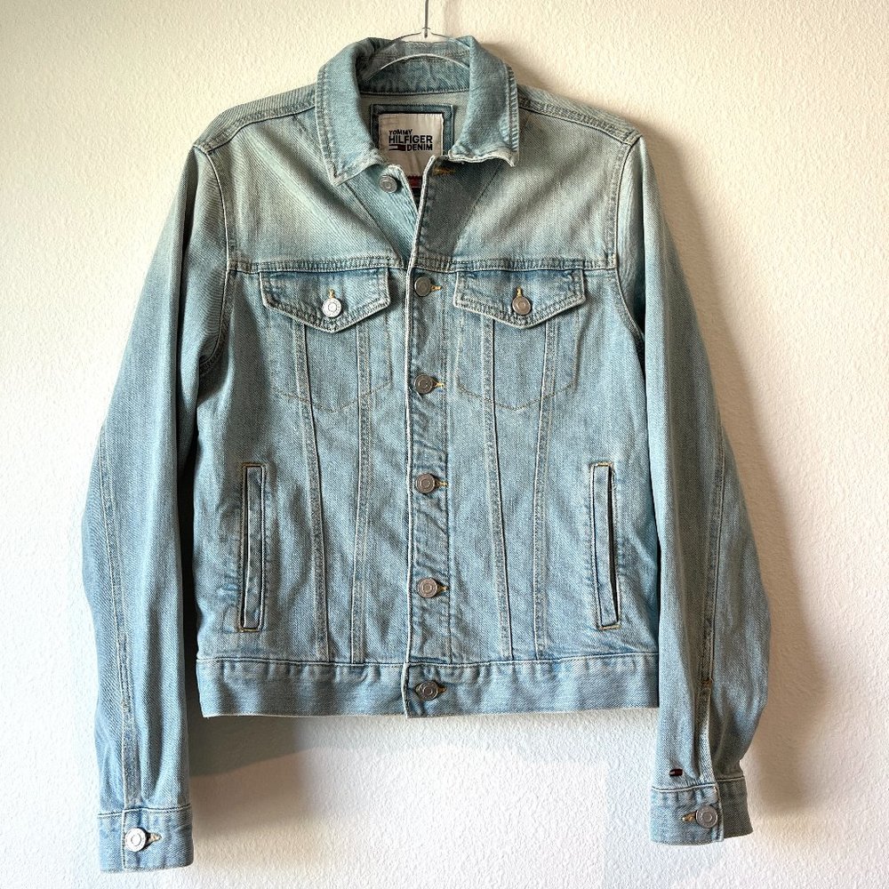 Tommy Hilfiger Denim Trucker Jacket Light Wash Blue Men's Size S